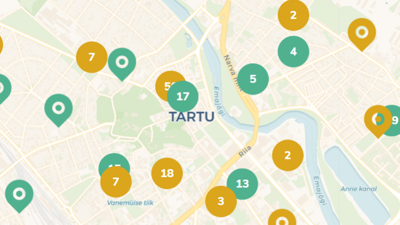 Kuvatõmmis kaardirakendusest